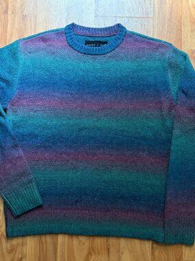 Edgar + Ash rainbow ombre knit crewneck sweater - Size S